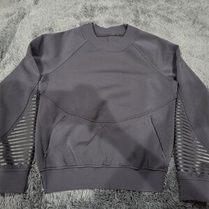 Womens Lululemon City Sweat Crew Spacer Black Long Sleeves